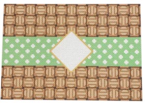 click here to view larger image of Wicker Dot/Mono Clutch (printed canvas)