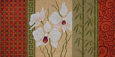 click here to view larger image of Phalaenopsis Orchid/Bamboo/Swirls (hand painted canvases)