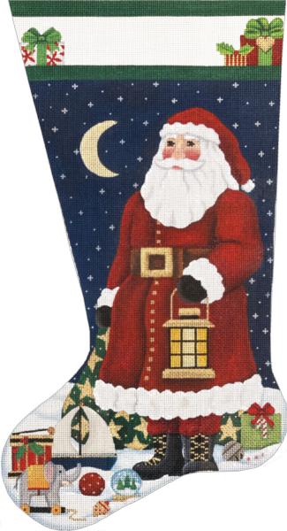 click here to view larger image of Toy Santa Stocking (hand painted canvases)
