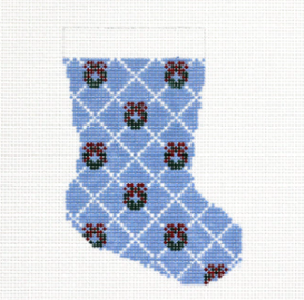 click here to view larger image of Blue Bough Bliss Stocking (hand painted canvases)
