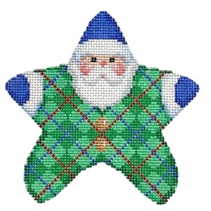 click here to view larger image of Argyle PJ Santa (hand painted canvases)