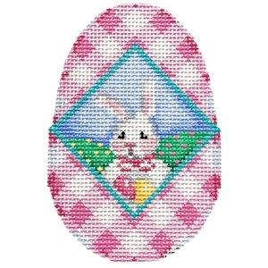 click here to view larger image of Bunny w/Eggs/Gingham Egg (hand painted canvases)