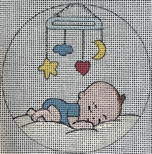 click here to view larger image of Baby Boy Sleeping Ornament (hand painted canvases)