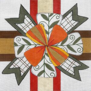 click here to view larger image of Autumn Plaid Bow (hand painted canvases)