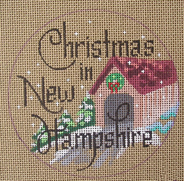 click here to view larger image of Christmas in New Hampshire Ornament (hand painted canvases)