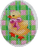 click here to view larger image of Chick/Plaid Mini Egg (hand painted canvases)