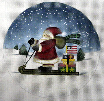 click here to view larger image of Santa on Sled (hand painted canvases)
