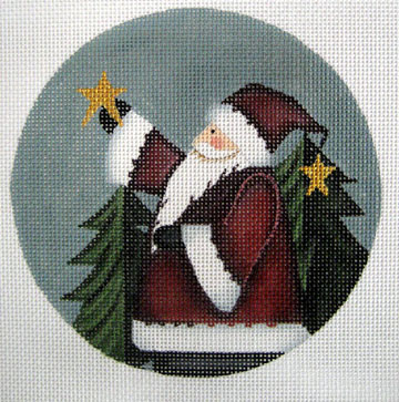 click here to view larger image of Santa Holding Star (hand painted canvases)