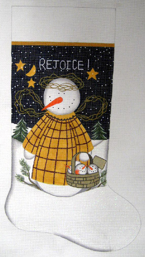 click here to view larger image of Rejoice Stocking - 13 Mesh (hand painted canvases)
