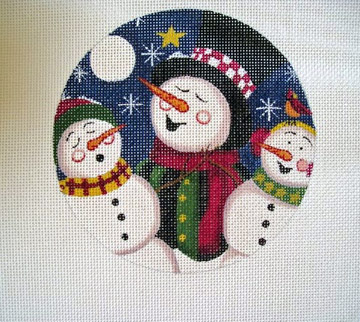 click here to view larger image of Snowman Carolers (hand painted canvases)