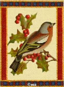 click here to view larger image of Vintage Bird Ornament - Holly (hand painted canvases)