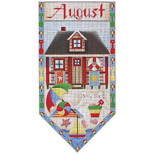 click here to view larger image of August Cottage Banner (hand painted canvases)