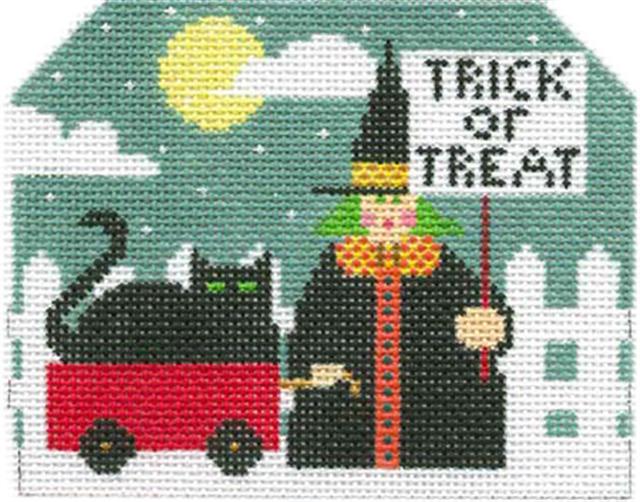 click here to view larger image of Trick or Treat Witch (hand painted canvases)