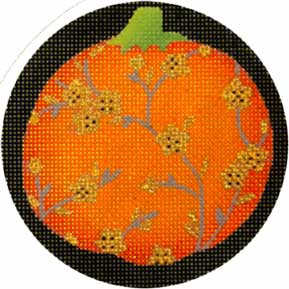 click here to view larger image of Fancy Pumpkins - Orange Plum Blossom (hand painted canvases)