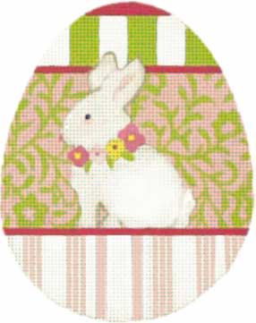 click here to view larger image of Bunny Animal Floral Egg (hand painted canvases)