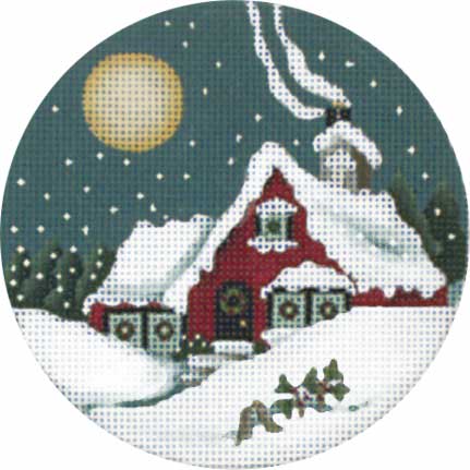 click here to view larger image of Cottage Moon Ornament (hand painted canvases)