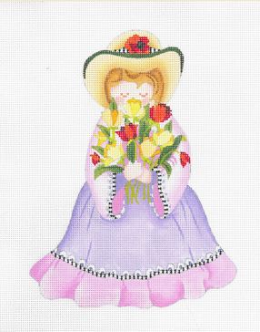 click here to view larger image of Flower Girl -  Tulips (hand painted canvases)
