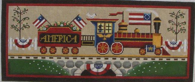 click here to view larger image of 4th Of July Train (hand painted canvases)