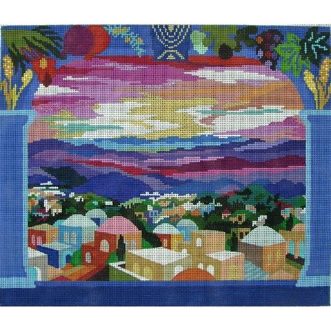click here to view larger image of Beautiful Jerusalem - Taleis Bag (hand painted canvases)
