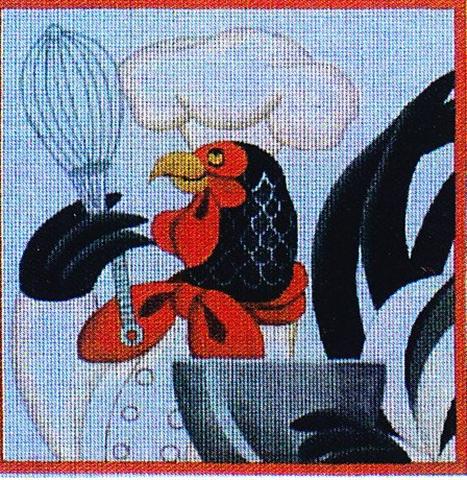 click here to view larger image of Rooster Chef Whisk (hand painted canvases)