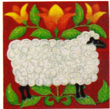 click here to view larger image of Folk Ewe (hand painted canvases)