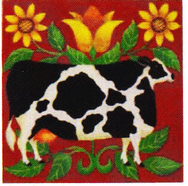click here to view larger image of Folk Cow (hand painted canvases)