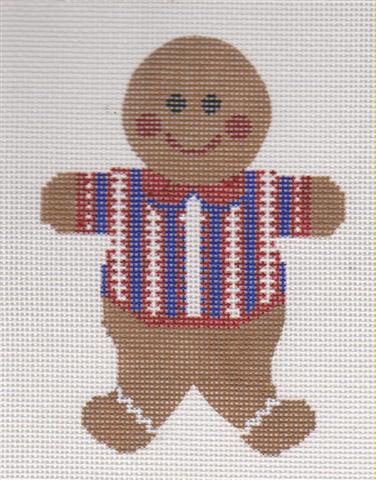 click here to view larger image of Red White Blue Gingerbread Man (hand painted canvases)