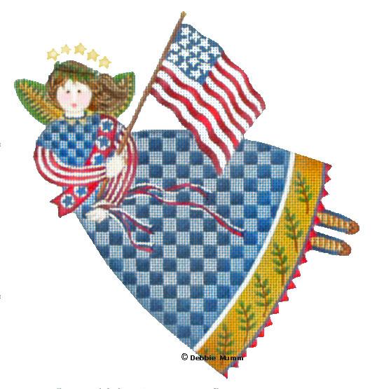 click here to view larger image of 4th of July Angel - 18 mesh (hand painted canvases)