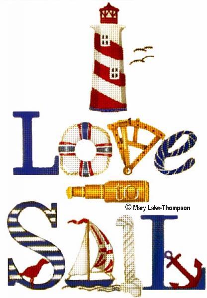 click here to view larger image of I Love To Sail (hand painted canvases)