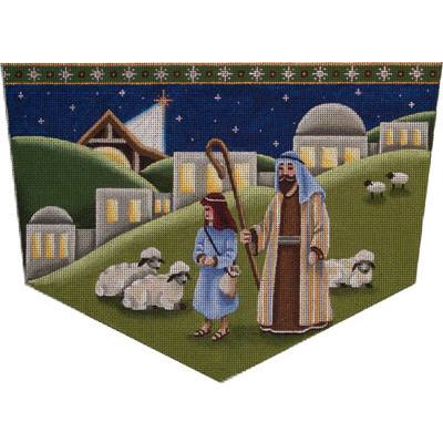 click here to view larger image of Shepherd Nativity Cuff  (18 mesh) (hand painted canvases)