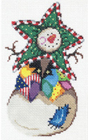 click here to view larger image of Snowman With Patchwork Vest Ornament (hand painted canvases)