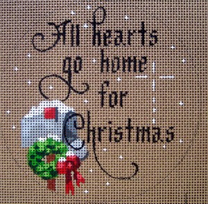 click here to view larger image of All Hearts Go Home For Christmas (hand painted canvases)