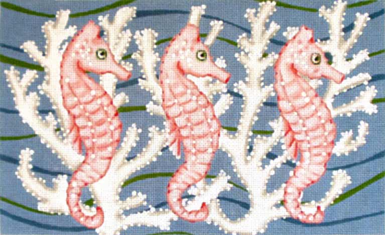 click here to view larger image of Three Seahorses (hand painted canvases)
