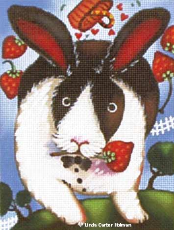 click here to view larger image of Strawberry Rabbit (hand painted canvases)