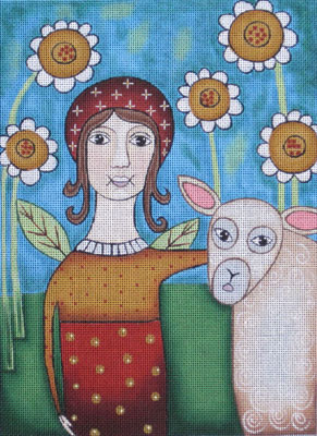click here to view larger image of Angel & Sheep (hand painted canvases)