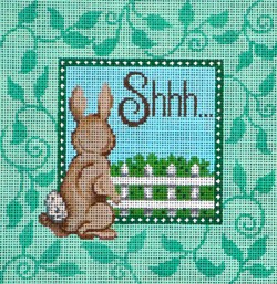 click here to view larger image of Shhh... With Bunny Sign  (hand painted canvases)