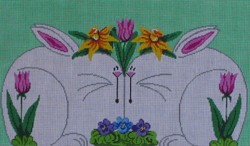 click here to view larger image of Two White Bunnies (hand painted canvases)