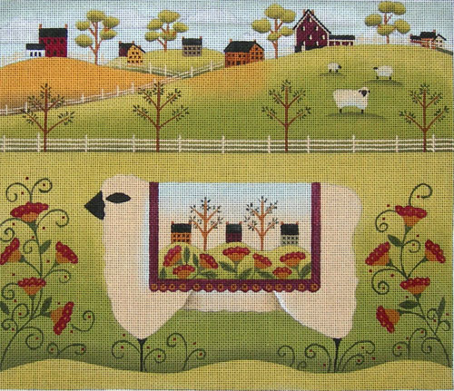 click here to view larger image of Sheep Quilt (hand painted canvases)