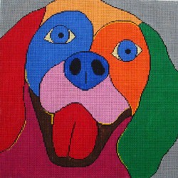 click here to view larger image of Spaniel on Gray - 8x8 (hand painted canvases)