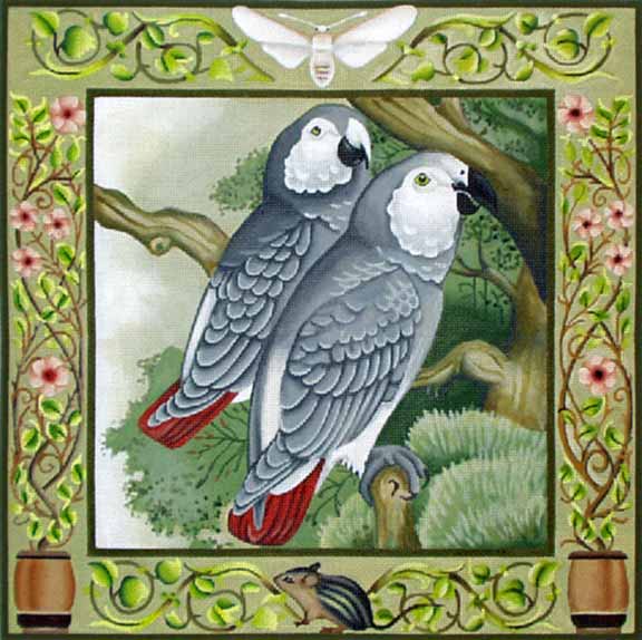 click here to view larger image of African Greys (hand painted canvases)