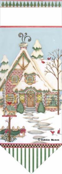 click here to view larger image of Conifer Cottage Banner (hand painted canvases)