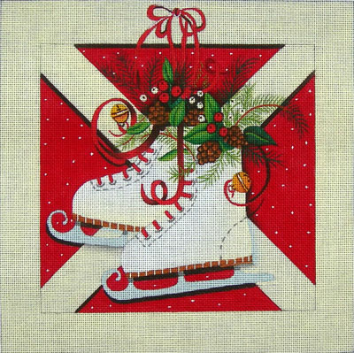 click here to view larger image of Ice Skates (hand painted canvases)