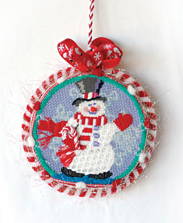 click here to view larger image of Snowman Waving w/Stitch Guide (hand painted canvases)