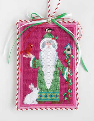 click here to view larger image of Nature Santa Ornament w/Stitch Guide (hand painted canvases)