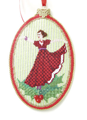 click here to view larger image of Nine Ladies Dancing Ornament w/Stitch Guide (hand painted canvases)