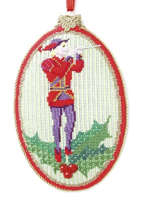 click here to view larger image of Eleven Pipers Piping Ornament w/Stitch Guide (hand painted canvases)