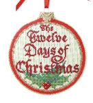 click here to view larger image of Twelve Days of Christmas Ornament w/Stitch Guide (hand painted canvases)
