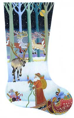 click here to view larger image of Passing Out the Carrots Stocking (hand painted canvases)