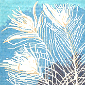 click here to view larger image of White Peacock Feathers (hand painted canvases)