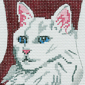 click here to view larger image of White Cat Sock Ornament (hand painted canvases)